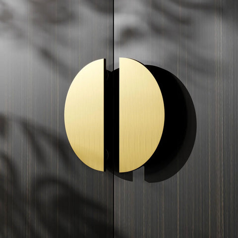 Half Round Pull Handle Double Sided Heavy Duty Aluminum Push Pull Handle Commercial Grade Glass Door Handle Barn Door Handle For Wooden Doors Gold Diameter 7.9 Inches Ideal For Commercial And Residential Use With Easy Mounting And Smooth Operation