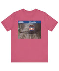 Fresh Heather Blend T Shirt Celebrating Winnetka Up N Metra Union Pacific North Train Station with train graphic, casual style.