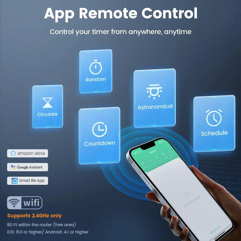 Built Tough Wifi Smart Timer Switch For Outdoor Electrical Junction Boxes 35 Amp 120 Volt Weather Resistant Power Controller remote app interface