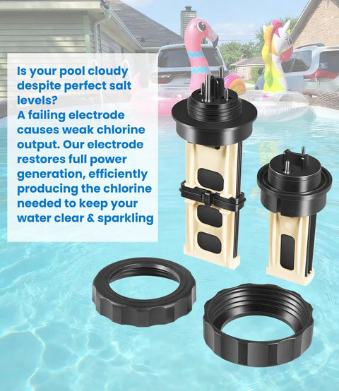 ECO Electrode Replacement Kit For Intex Krystal Clear Saltwater System And Sand Filter Pump Fits ECO20110-2 26679EG 26680