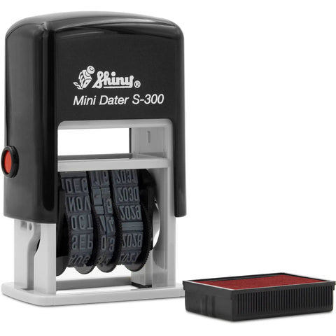 Top Notch Heavy Duty Self Inking Date Stamp Red Month Day Year Format Featuring Quick Swap Internal Pad And Simple Adjustment Dial for paperwork.