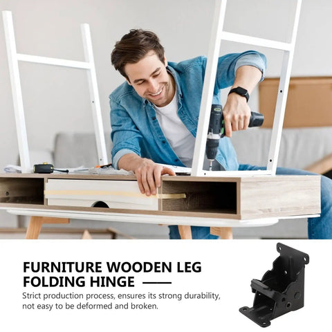 Installing Beefy Heavy Duty Black Iron Table Leg Folding Hinges Pair With Strong Load Bearing Spring Hinges, tabletop assembly