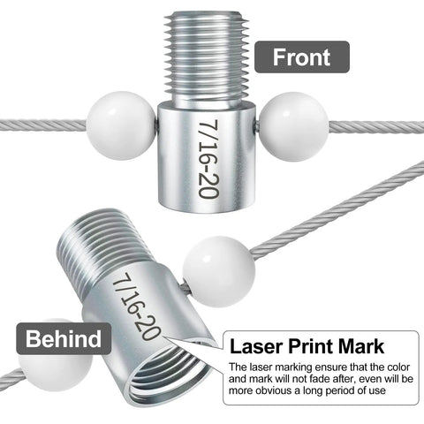 Pro Grade Nut And Bolt Thread Checker Set Inch And Metric with detachable wire loops, showing 7/16-20 gauge front and back view.