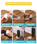 Installation instructions for 2 Pack Magnetic Door Stopper Set Black Stainless Steel No Drill Stick On Floor Mount With Strong Adhesive Tape Keeps Doors Open For Heavy Duty Home And Office Doors