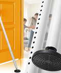 Heavy Duty Door Security Bar With 600Lb Grip That Grabs Tight Adjustable From 24.5 To 50.7 Inches Anti Slip Base For Rock Solid Hold