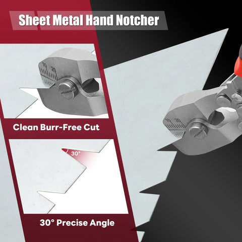 Heavy Duty Hand Sheet Metal Notcher Delivers Snap 30 Degree V Cuts For Hvac Ductwork And Thin Gauge Steel Rock Solid Frame With Snappy Safety Lock Guarantees Smooth Burr Free Trims And Tight Seal Joints Like A Champ