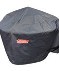 Heavy Duty Fire Pit Surround Cover Weatherproof Shield for 42.5 Inch Diameter and 20.8 Inch Height shown in black material.