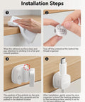 Installation steps for Six Pack Magnetic Cable Clips With Smooth Adjustable Adhesive Cord Organizer
