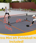 Two In One Pickleball Rebounder Net With Kitchen Line System for Solo Practice And Dinks Volleys And Drives Training Net set up