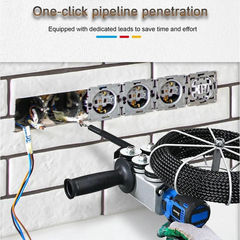 Heavy Duty Cordless Automatic Wire Tugger Fish Tape fast electrical cable puller machine for pipeline penetration with 30M per min speed.
