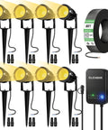 All In One Low Voltage Landscape Lighting Kit With 8 Waterproof LED Spotlights, 80 W Transformer, 80 Ft Wire And Connectors