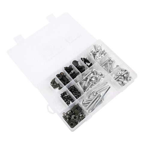 Aluminum Motorcycle Fairing Bolt Kit One Stop With Assorted Screws And Fasteners For Sports Bikes Replacement Hardware Silver Finish Durable OEM Grade Hardware in open box