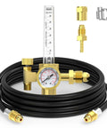 Argon And CO2 MIG And TIG Flow Meter Gas Regulator Gauge With 8 Foot Hose, Leakproof CGA 580 Inlet, Easy Setup For Welding