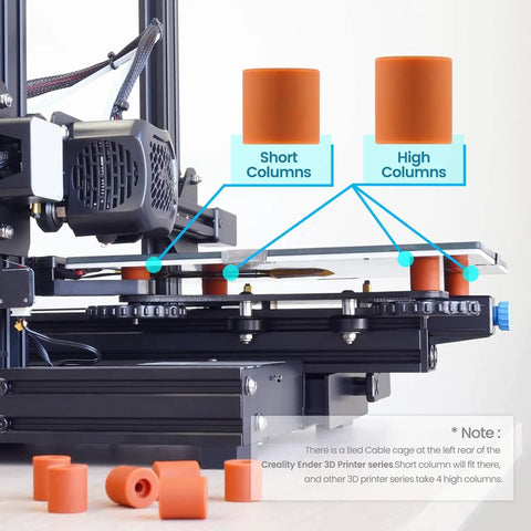 Silicone Heatbed Leveling Columns For 3D Printers With Shock Absorption Mounts Built To Last Replacement Springs 8 Pack For Ender 3 V2 Pro And More High Temperature Durable shown on 3D printer