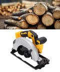 Kickass Cordless Circular Saw With Brushless Motor And 5300 Rpm Speed Heavy Duty build with woody logs background for clean cutting.