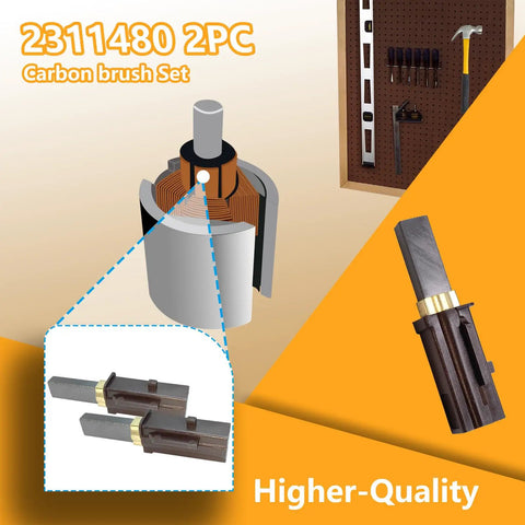 Vacuum Motor Carbon Brush Replacement Kit 2311480 333261 33326-1 Two Pack illustration and product components