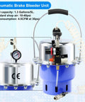 Portable Pneumatic Brake Bleeder Kit For One Man Operation, Air Pressure System with Collection Bottle and Adapters, 1.3 Gallon Tank