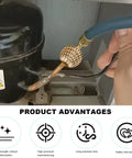 Four Pack Service Access Valve For HVAC And Car AC, One Quarter Inch SAE To One Quarter Inch OD, Brass-Copper Valve in Use