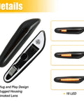 Full LED Side Turn Signals for BMW 1 3 5 Series E36 E46 E60 E87 E90 E92 X1 X3 Amber Fender Side Marker Lights Front Flowing LED Lamps 2 Pack