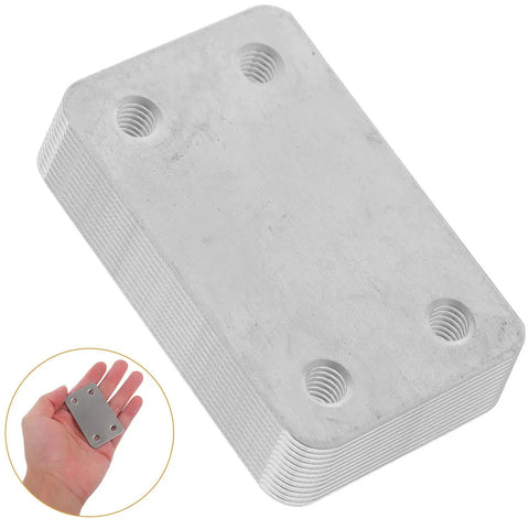 Stack of stainless steel mending plates with holes, part of Flat Straight Brackets Kit Stainless Steel Mending Plates 12 Pieces.