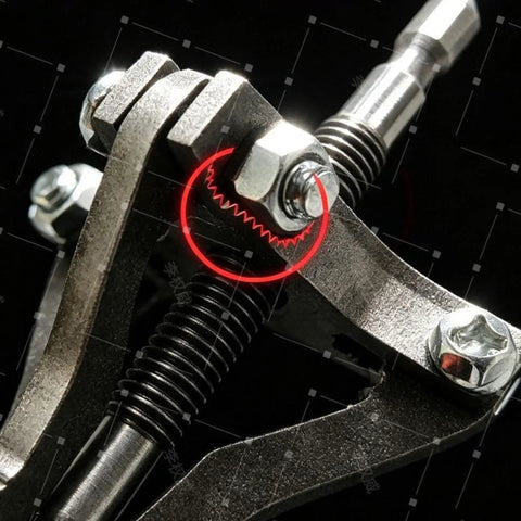 Close-up of Heavy Duty Pipe Extractor Tool For Snatching Broken Threads Out Of Tricky Tight Corners Without Tearing Down Drywall showing carbon steel construction.