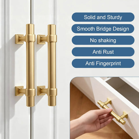 10 Pack 3 Inch Cabinet Pulls In Champagne Gold For Kitchen Cabinets Cupboards Bathrooms Dressers And Furniture Modern Gold Drawer Handles Durable Cabinet Hardware Set To Update And Coordinate Decor