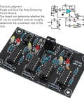 Pro Grade Op Amp Testing Module for Single and Dual Op Amp Boards, top view, circuit components, compatible with LM741, NE5532