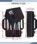 Open Foldable Knife Roll Storage Bag For Chefs And Home Cooks with utensils, knife holder, black Oxford cloth case, 18.8x11 inches.
