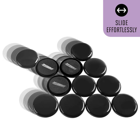 Two And A Half Inch Round Reusable Furniture Sliders For Carpet No-Slip Protective Moving Pads Set Of Eight For Beds Sofas Dressers And More Black Durable