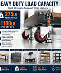 Heavy Duty 4 Inch Leveling Plate Caster Wheels Silent Double Ball Bearing Silky Smooth Roll Floor Saver Built Tough Heavy Lifting Workhorse Handles 1800 Lbs Capacity on a workbench.