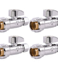 1/2 x 3/8 Inch Compression Straight Stop Valve Pack of 4, Quarter Turn, Push to Connect Brass Plumbing Fittings for PEX Copper CPVC PE-RT HDPE