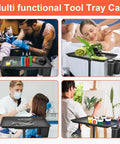 Heavy Duty Salon Tray Cart With Adjustable Height Rolling Tray Metal Tattoo Tray With Tool Holder for multi-purpose use.