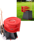Portable Golf Ball Dispenser With Automatic Ball Delivery And Smart Tee Up System, PLA ABS, shown outdoors on grass