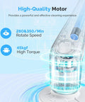 Electric Spin Scrubber With 2 Speed Settings 4 Adjustable Extended Handles 9 Replaceable Brush Heads LED Screen motor