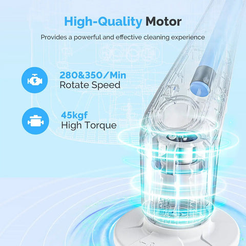 Electric Spin Scrubber With 2 Speed Settings 4 Adjustable Extended Handles 9 Replaceable Brush Heads LED Screen motor