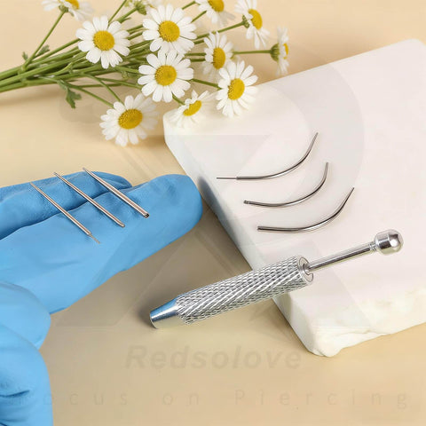 Piercing Tapers Set 14G 16G 18G With Ball Grabber Tool And Insertion Pin For Safe Easy Piercing Of Ear Nose Navel Nipple Lip Eyebrow And Tongue Stainless Steel Hypoallergenic Kit Includes Healing Discs