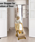 24 Pack Rubber Door Stoppers For Bottom Of Door Heavy Duty Wedge Stackable Door Stops For Floor Wall And Carpet in use
