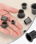 Top Shelf 10 Pack Flanged Sleeve Bearings Made From Solid Pom Plastic Bushings With 16mm Inner Diameter And 18mm Outer Diameter displayed in hand.