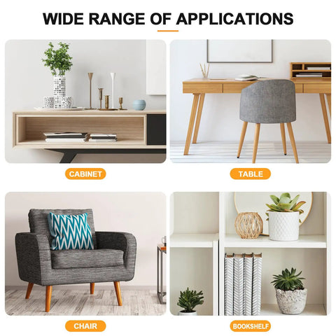 Wide range of applications showing cabinet, table, chair, and bookshelf suitable for Stainless Steel Corner Brackets For Tables And Cabinets Beefy Heavy Duty Angle Braces With Effortless Installation And Pre Drilled Holes For Fast Alignment No Rust Construction For Indoor And Outdoor Furniture Support.