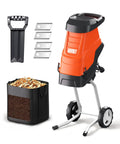 Electric Wood Chipper Shredder With 15 Amp Beast Power For Branches Up To 1.8 Inches, 12 Gallon Anti Blowout Bag, 2 Extra SK5 Blades