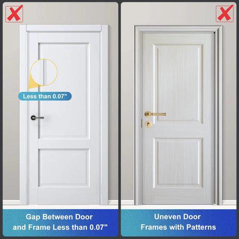 Comparison of door gaps affecting the installation of Heavy Duty Door Reinforcement Lock Withstands 800 Lbs Of Force For Kids Safety And Home Privacy