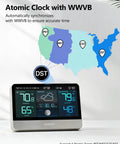 Go-To Weather Station With 8.8 Inch Color Display And Indoor Outdoor Thermometer Hygrometer, Atomic Clock, Accurate Forecast shown