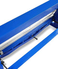 Close-up of 52-Inch 3-In-1 Pan And Box Brake With Slip Roll, Shear, And Bending Machine For Sheet Metal, adjustable fingers visible