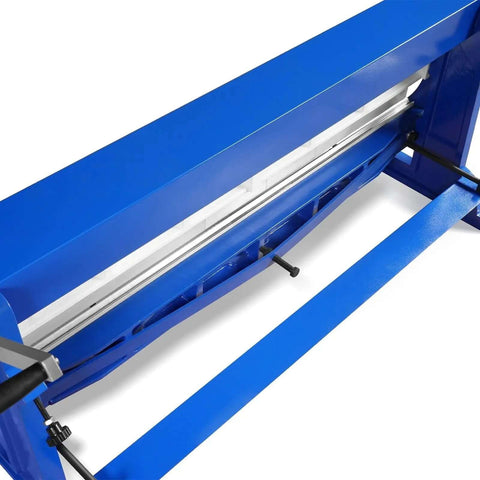 Close-up of 52-Inch 3-In-1 Pan And Box Brake With Slip Roll, Shear, And Bending Machine For Sheet Metal, adjustable fingers visible
