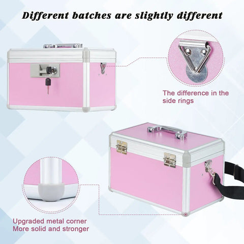 Go To Medicine Lock Box For First Aid And Family Use With Safe Key Lock Durable Aluminum Layered Medicine Cabinet Pink Finish