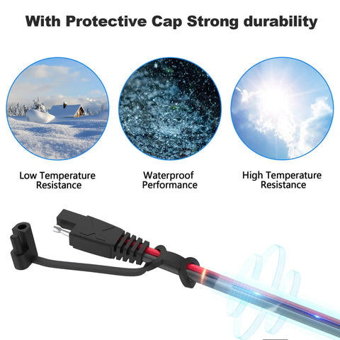 Go To 25 Foot SAE Extension Cable With Quick Disconnect Connector showing durability features and protective cap