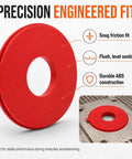Half Inch Router Table Insert For Ryobi Bt Series Saw Featuring Dead On Friction Fit. Red ABS throat plate with precision fit for woodworking.