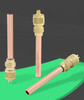 AUTOKAY 10-piece HVAC Schrader stem kit with copper tubes and brass fittings (3 stems visible)
