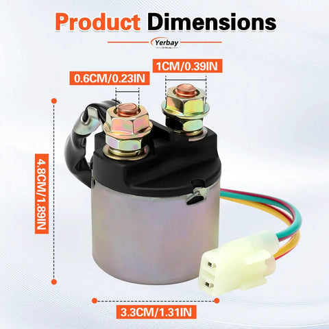 Starter Solenoid Relay For Honda TRX Rancher 350 2000 2006 ATV Replacement Heavy Duty Electrical Switch Fits TRX350 TRX420 TRX400 Foreman Rancher Models Easy Install Reliable Crank Start Performance, 4.8cm tall