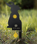 Auto Reset Metal Rabbit Target For Air Rifles Backyard Range Ready Silhouette Target with Durable Steel Construction in grass
